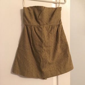 Olive green Linen keyhole Tibi romper dress